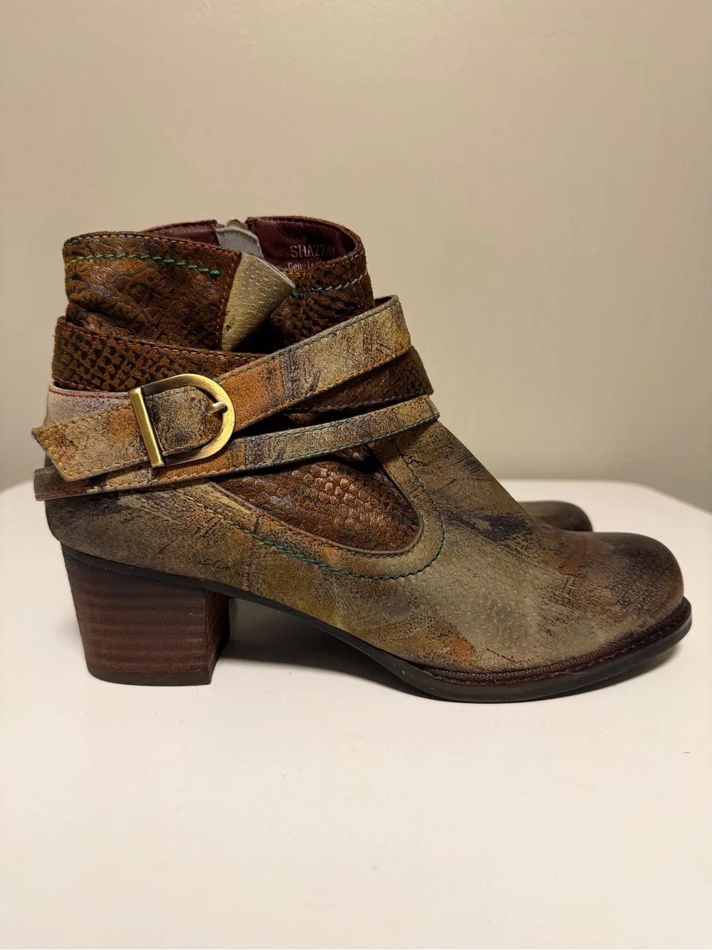 L'Artiste by Spring Step Shazzam New Camel Hand Painted Ankle Boots EU 39 US 8.5